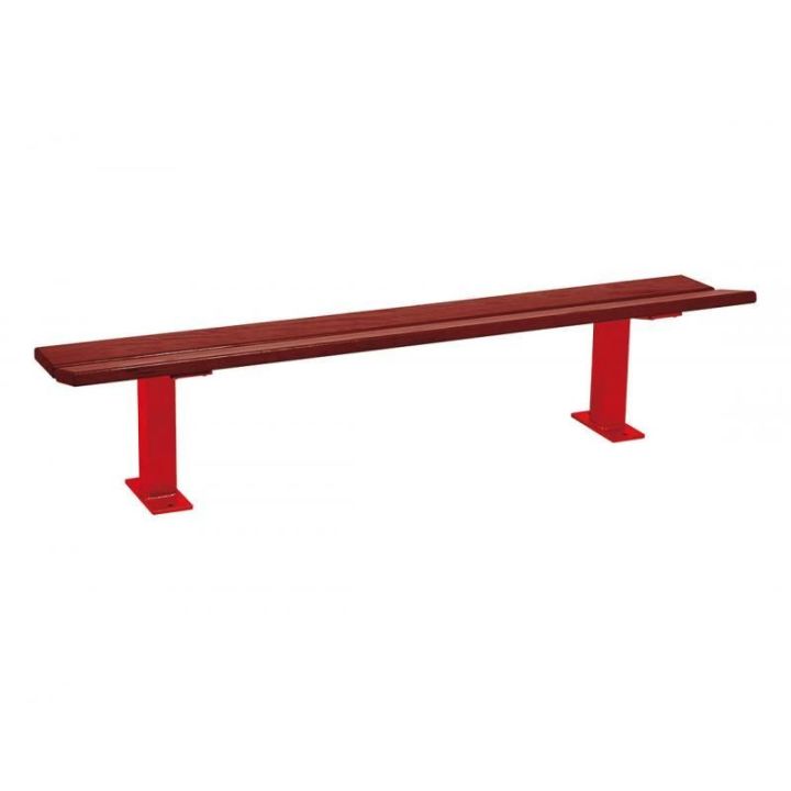 Banquette Pagode rouge RAL 3020, finition acajou