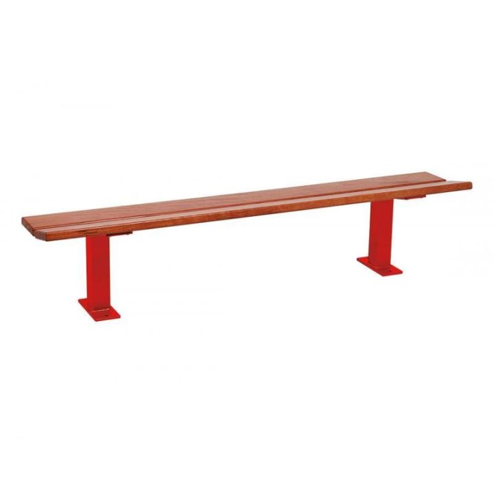 Banquette Pagode rouge RAL 3020, finition chêne clair