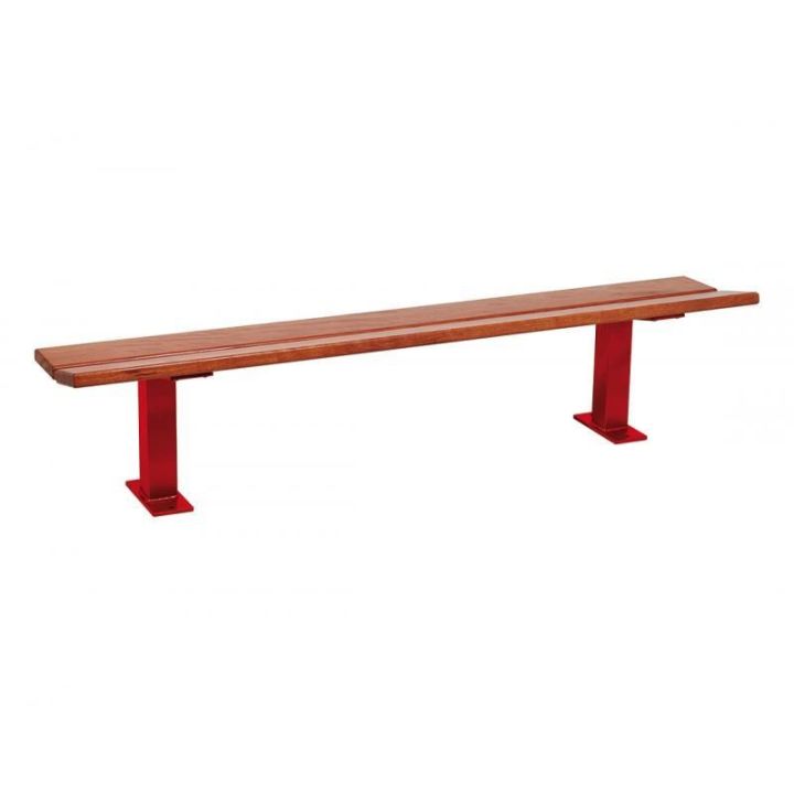 Banquette Pagode rouge RAL 3004, finition chêne clair