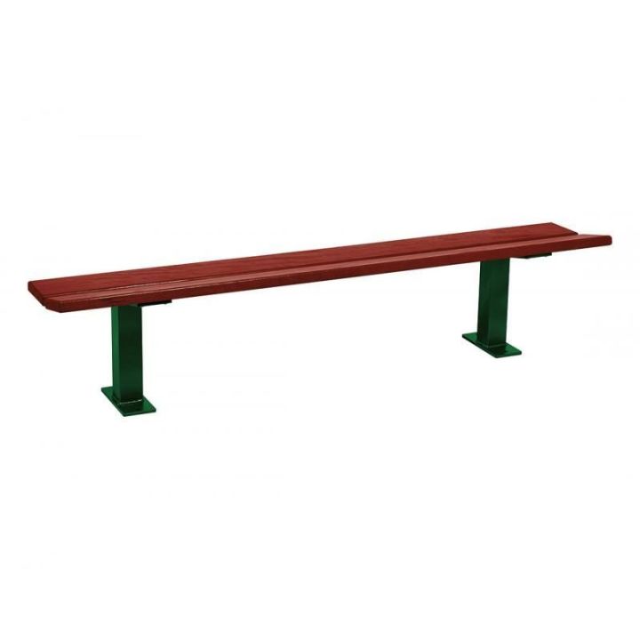 Banquette Pagode vert RAL 6005, finition acajou