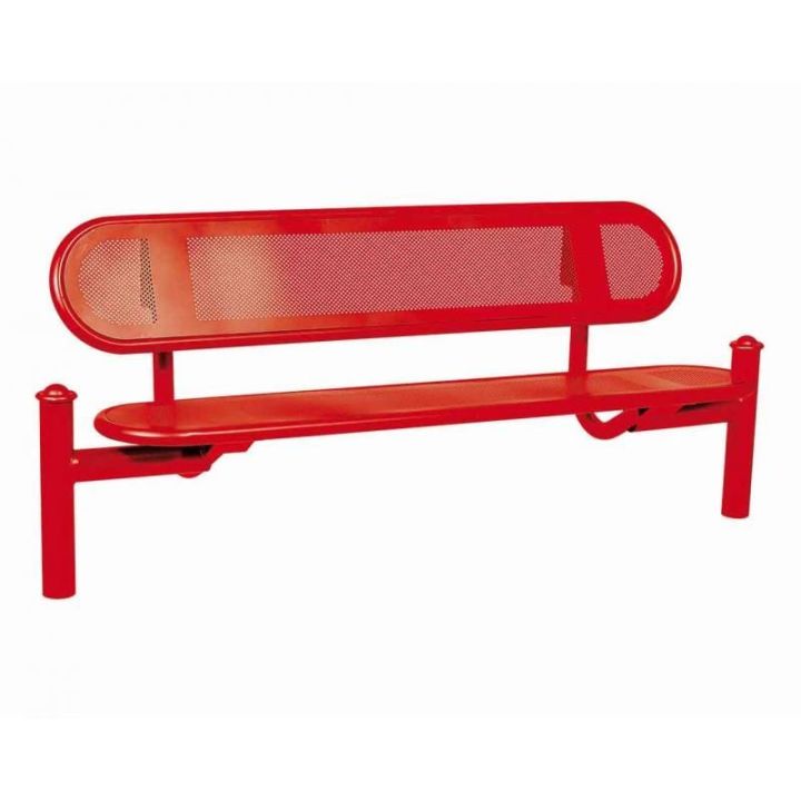 Banc Estoril rouge RAL 3020 pommeaux Agora