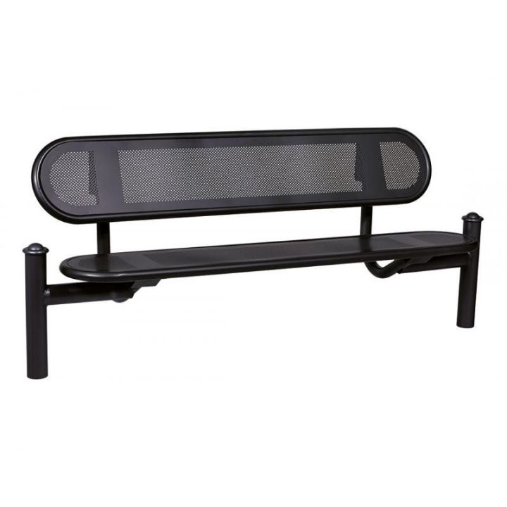 Banc Estoril noir RAL 9005 pommeaux Agora