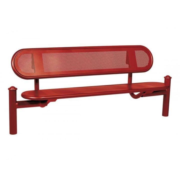 Banc Estoril rouge RAL 3004 pommeaux Agora