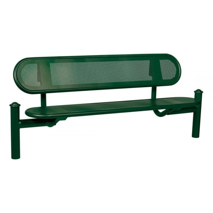 Banc Estoril vert RAL 6005 pommeaux Agora
