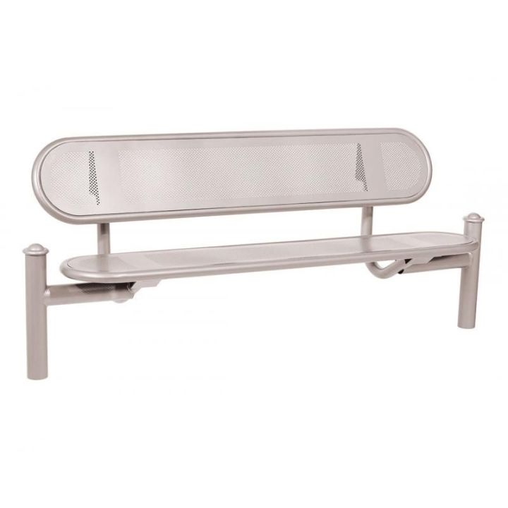 Banc Estoril gris RAL 7044 pommeaux Agora