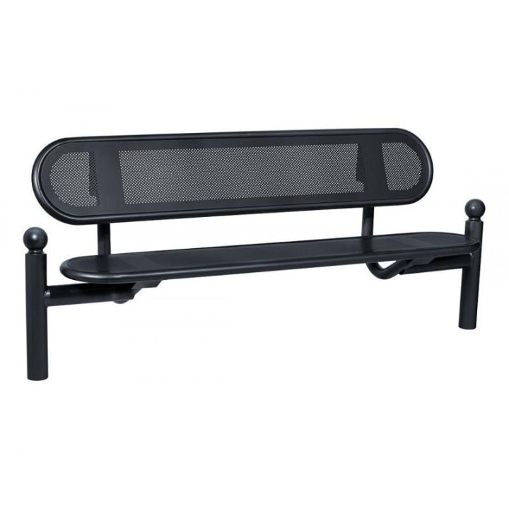 Banc Estoril noir RAL 9005 pommeaux Boule