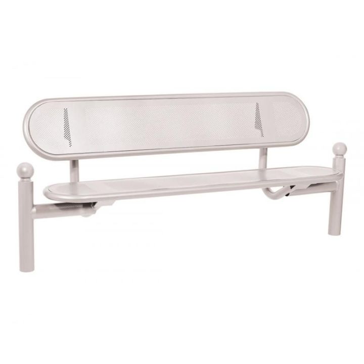 Banc Estoril gris RAL 7044 pommeaux Boule