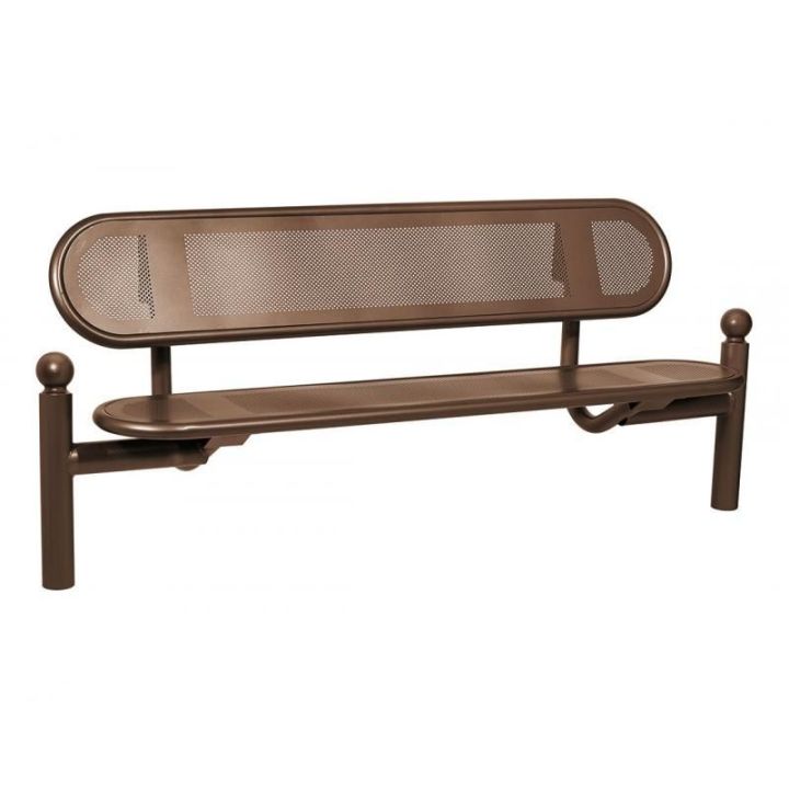 Banc Estoril brun RAL 8017 pommeaux Boule
