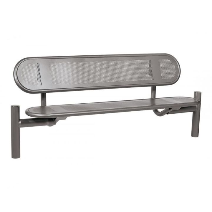 Banc Estoril gris Procity pommeaux Inox