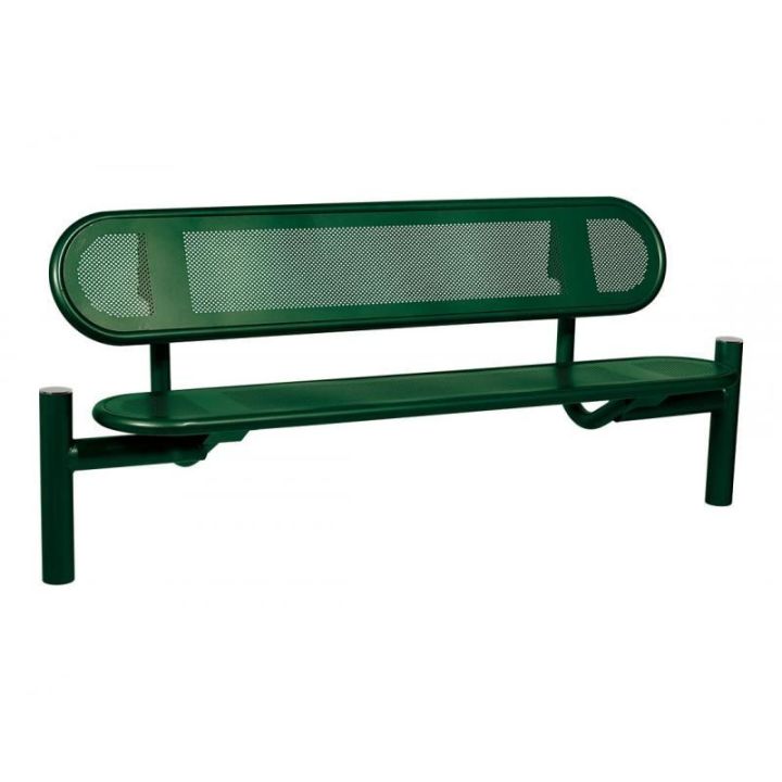 Banc Estoril vert RAL 6005 pommeaux Inox