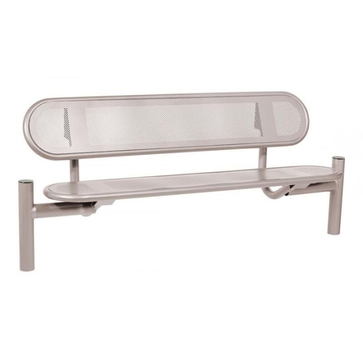 Banc Estoril gris RAL 7044 pommeaux Inox