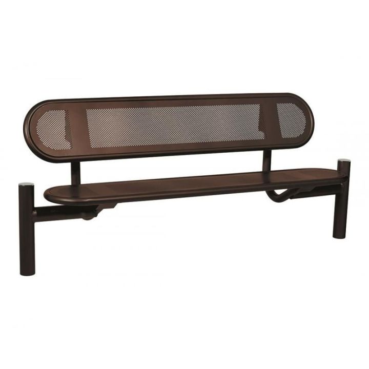 Banc Estoril brun RAL 8017 pommeaux Inox