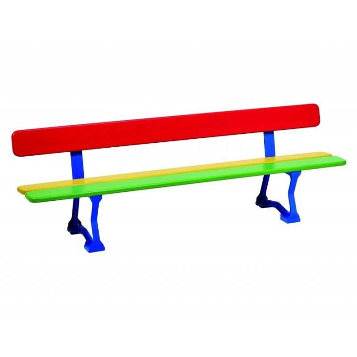 Banc public multicolore pour enfants de maternelle
