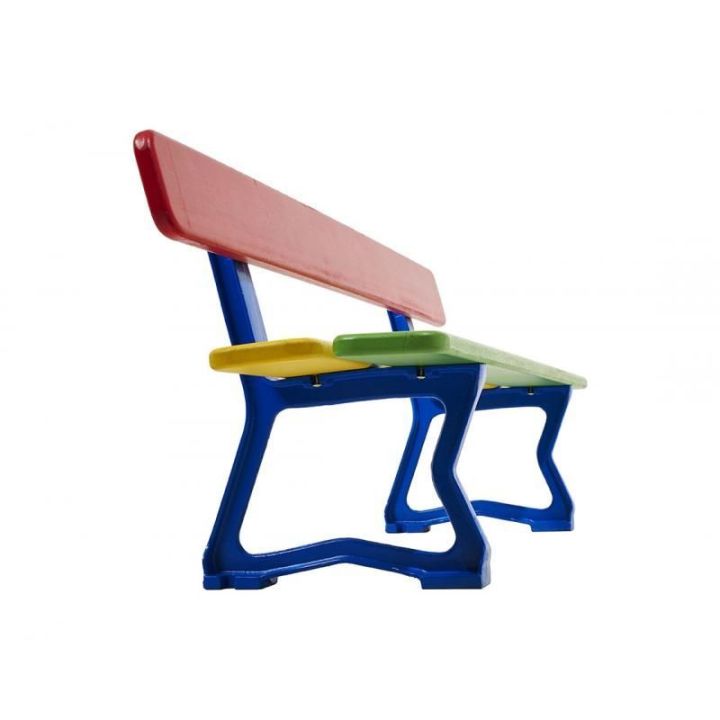 Banc public multicolore pour enfants de maternelle