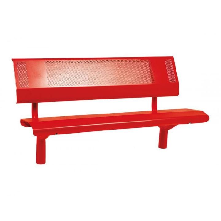Banc Oslo rouge RAL 3020 1500 mm