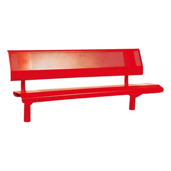 Banc Oslo rouge RAL 3020 1800 mm