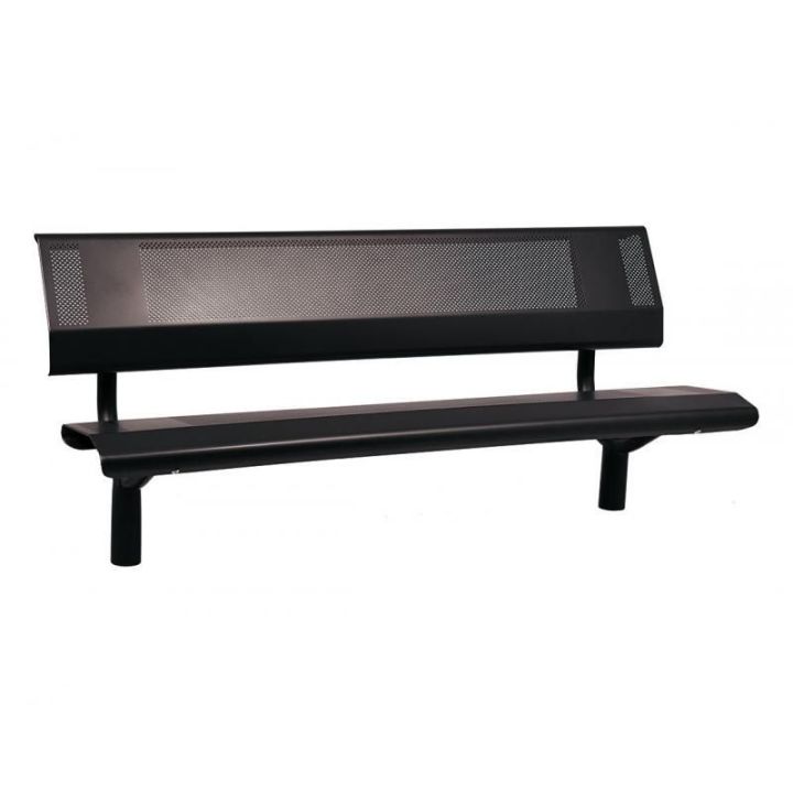 Banc Oslo noir RAL 9005 1800 mm