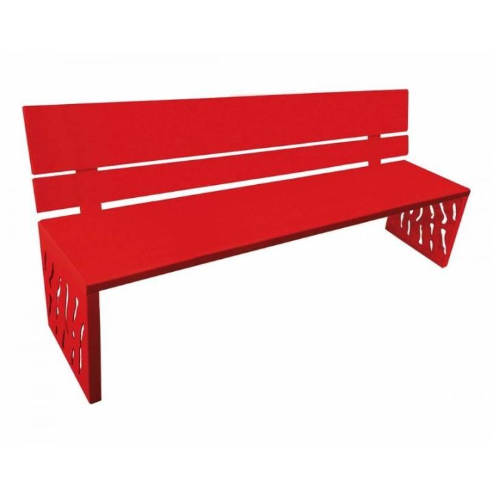 Banc Venise acier rouge RAL 3020
