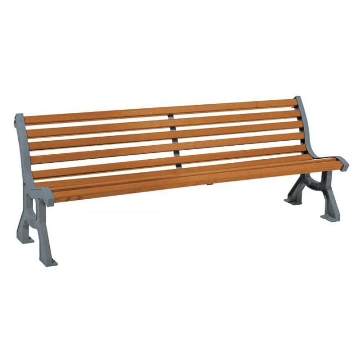 Banc Lublin gris métallisé finition chêne clair
