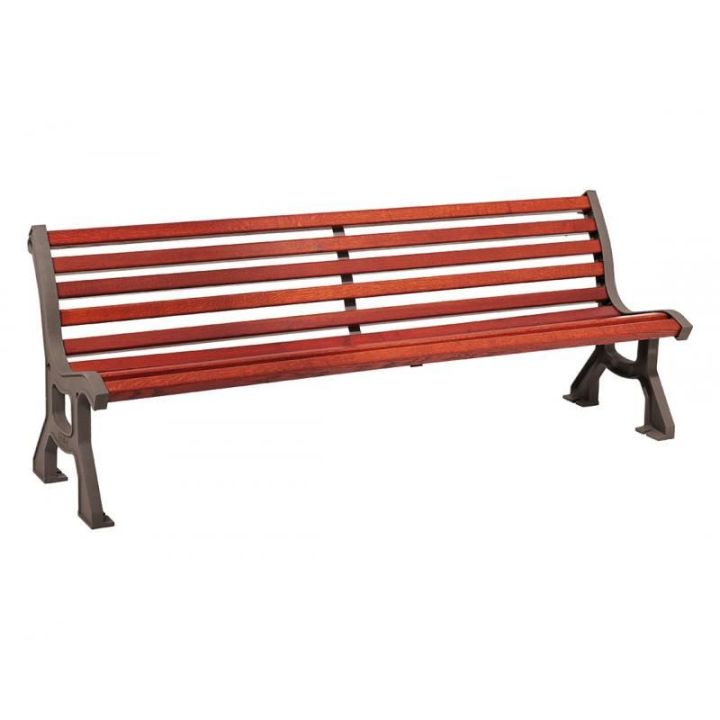 Banc Lublin gris métallisé finition acajou