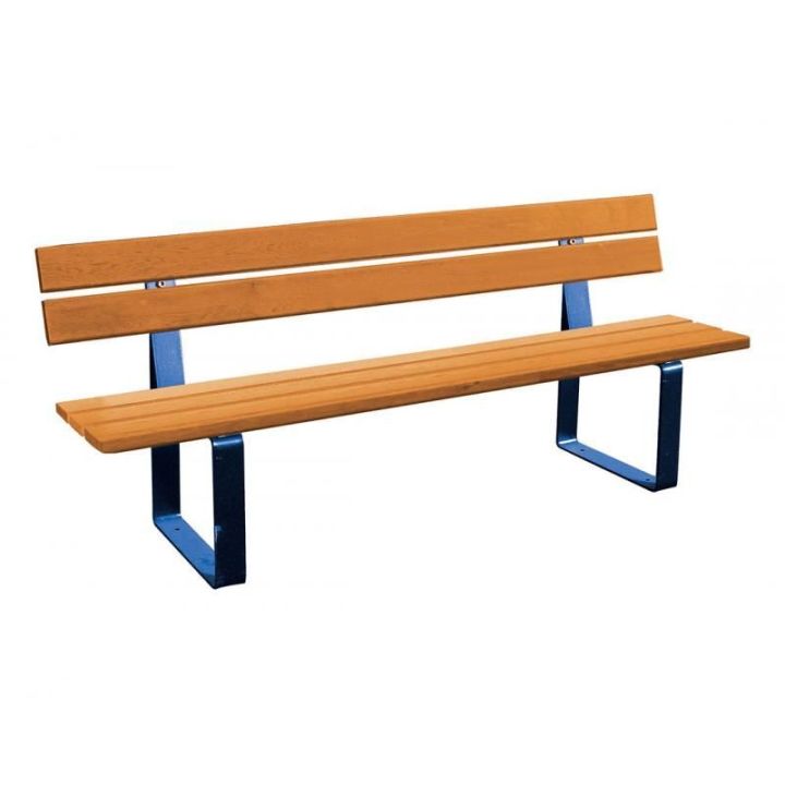 Banc Riga bleu RAL 5010 finition chêne clair