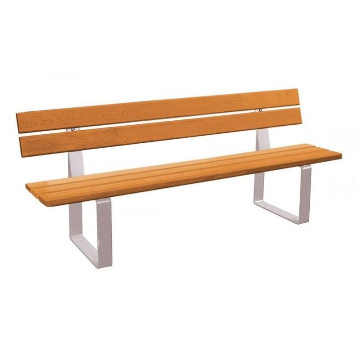 Banc Riga gris RAL 7044 finition chêne clair
