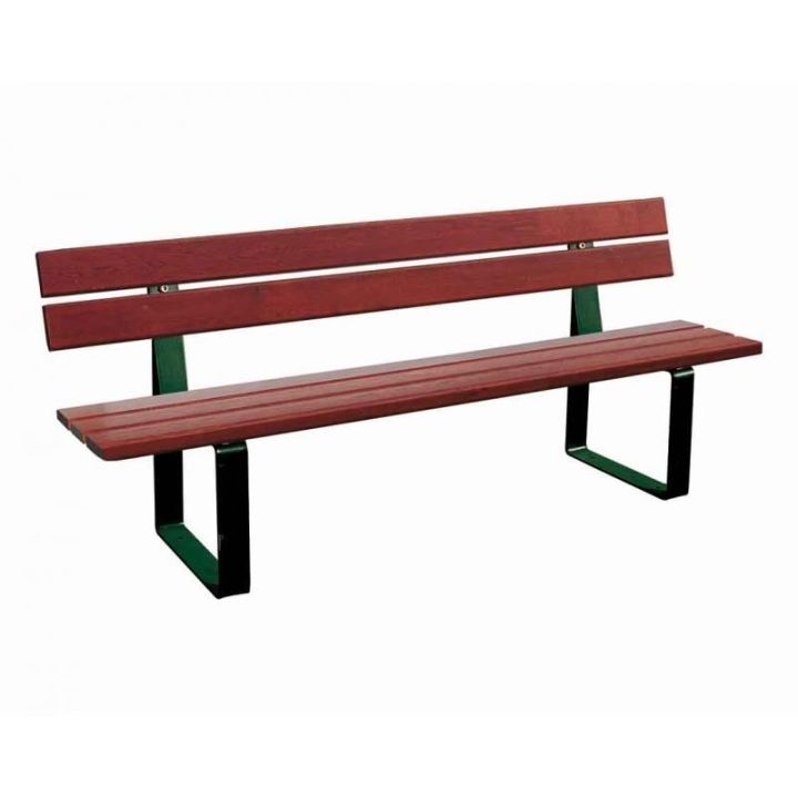 Banc Riga vert RAL 6005 finition acajou