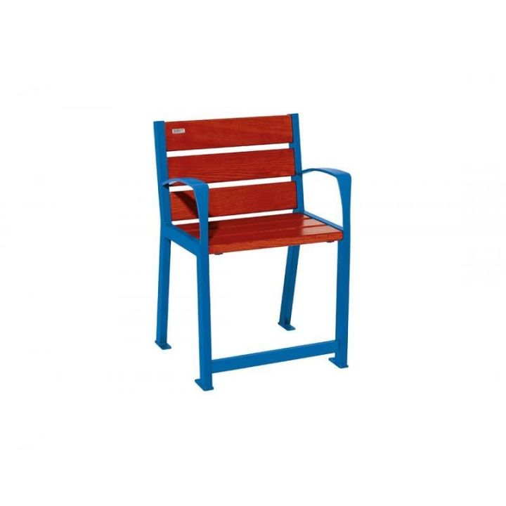 Fauteuil Silaos® pour sénior bleu RAL 5010 acajou