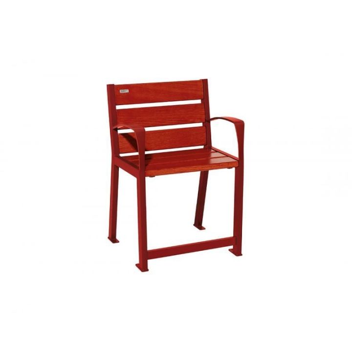 Fauteuil Silaos® pour sénior rouge RAL 3004 acajou