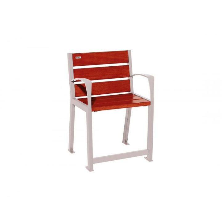 Fauteuil Silaos® pour sénior gris RAL 7044 acajou
