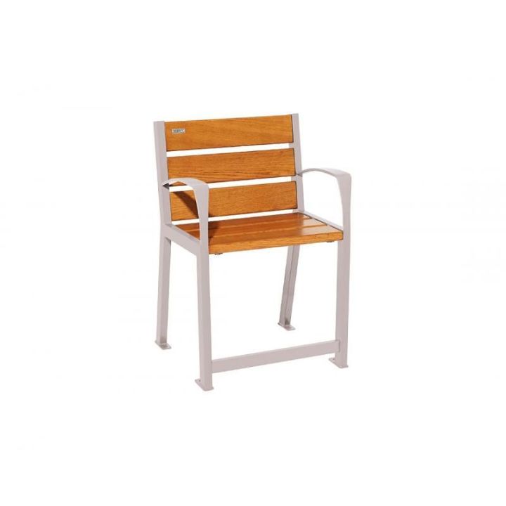 Fauteuil Silaos® pour sénior gris RAL 7044 chêne clair