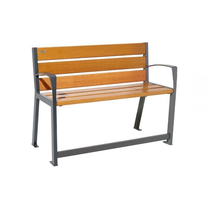 Banc Silaos® sénior gris Procity finition chêne clair 1200 mm