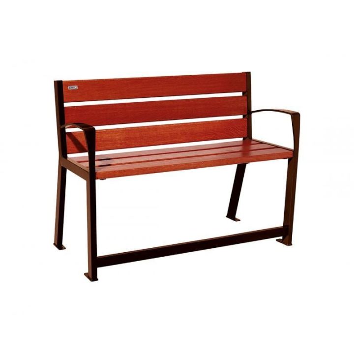 Banc Silaos® sénior Aspect Corten finition acajou 1200 mm