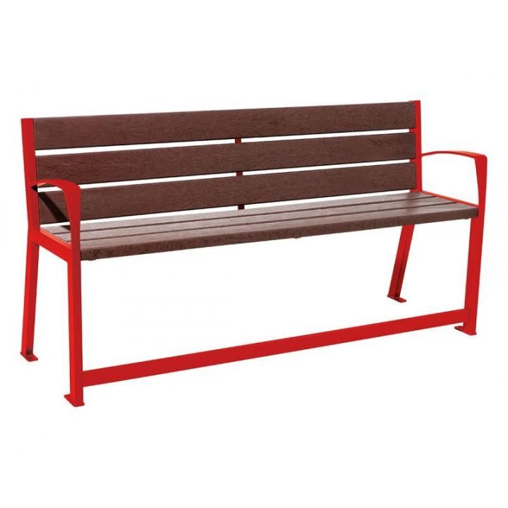 Banc public Silaos® sénior rouge RAL 3020