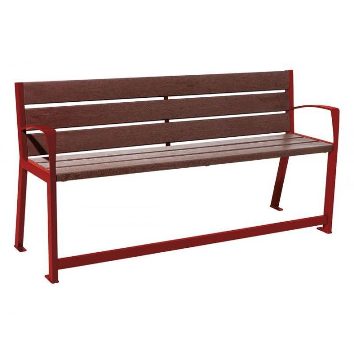 Banc public Silaos® sénior rouge RAL 3004