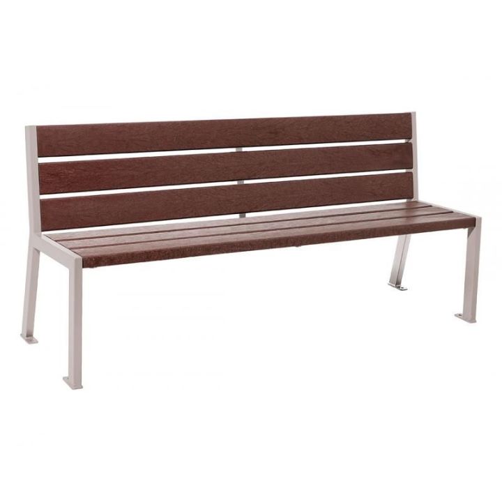 Banc 6 lames gris RAL 7044 sans accoudoirs