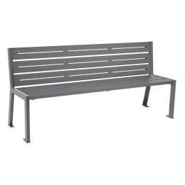 Banc 6 lames acier Gris Procity sans accoudoirs