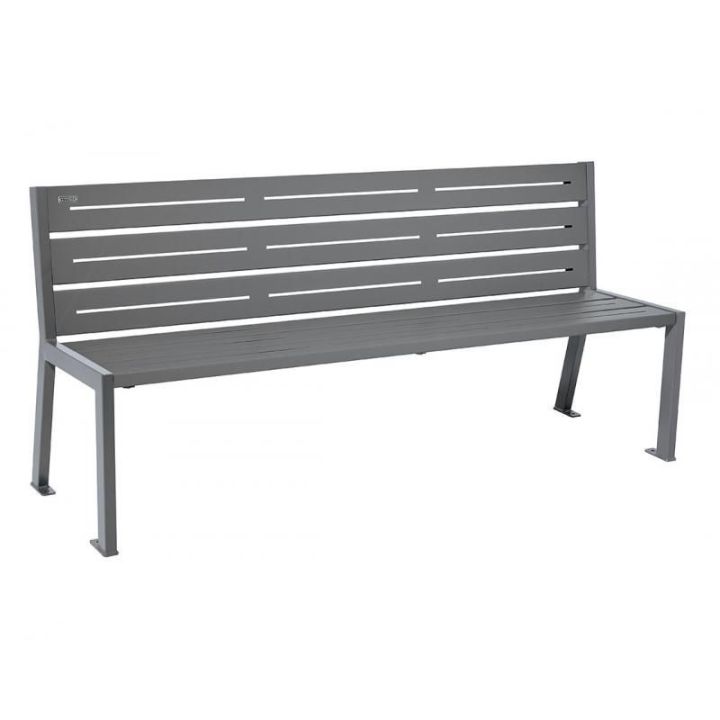 Banc 6 lames acier Gris Procity sans accoudoirs