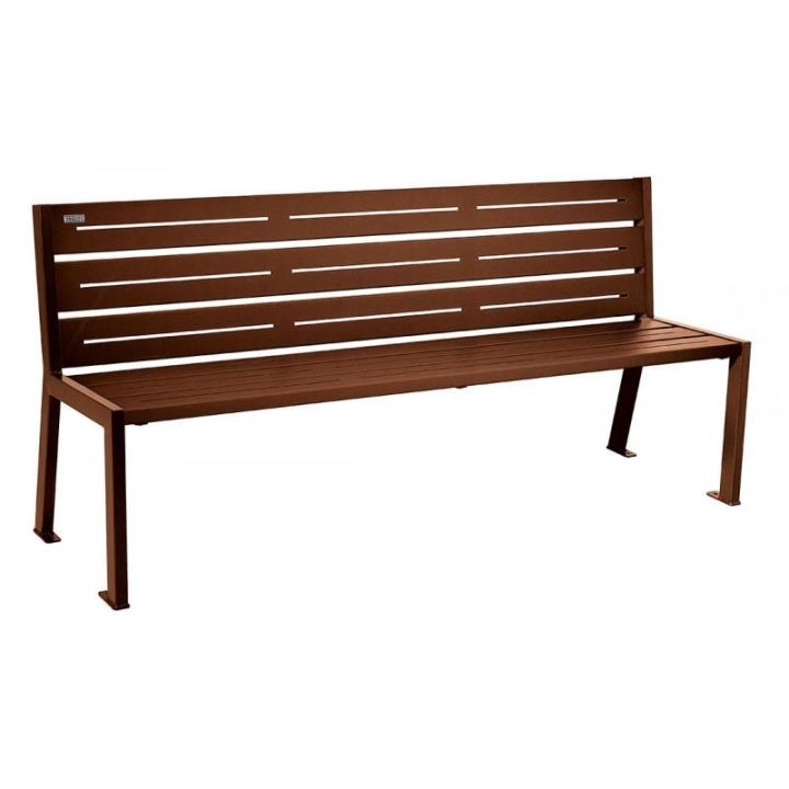 Banc 6 lames acier Aspect Corten sans accoudoirs