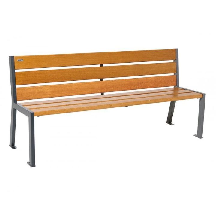 Banc public Gris Procity - Chêne clair - 1800 mm