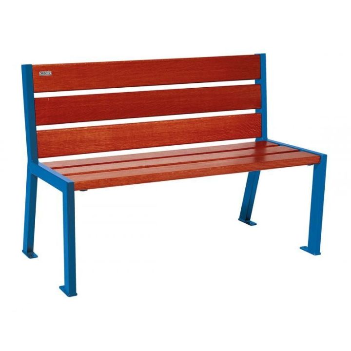 Banc public Bleu RAL 5010 - Acajou - 1200 mm