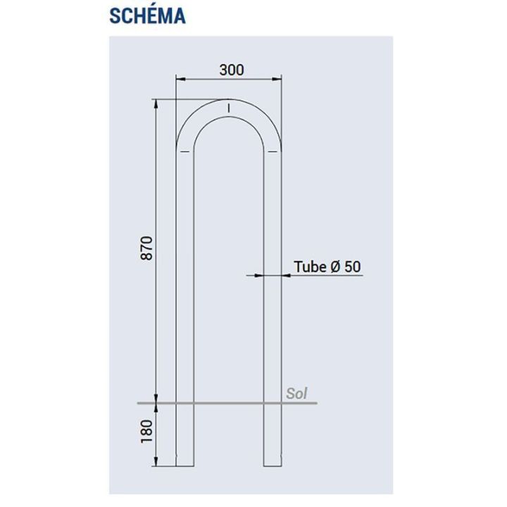 Arceau vélo trombone Ø 50 mm