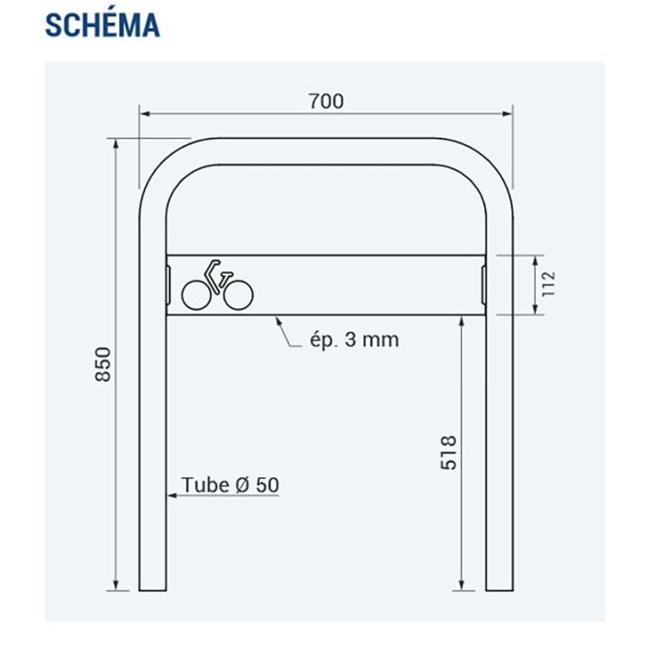 Arceau cycle avec signalétique