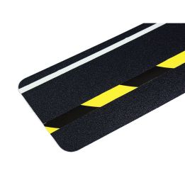 Bandes antidérapantes Dalle antidérapante à ligne noir et jaune réfléchissante et luminescente