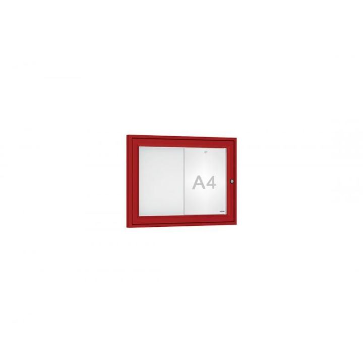 Vitrine "Référence" 2 A4 rouge RAL 3004