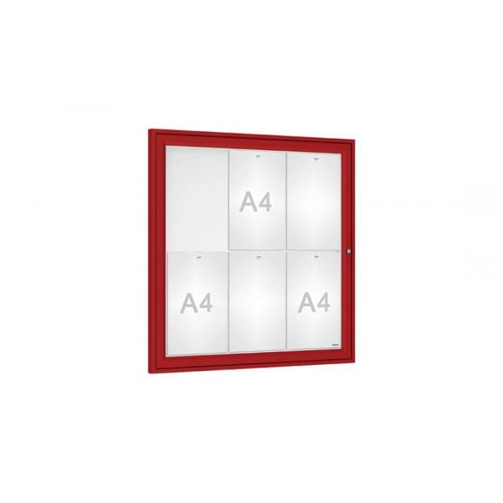 Vitrine "Référence" 6 A4 rouge RAL 3004