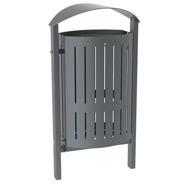 Poubelle d'extérieur Silaos acier 50 litres