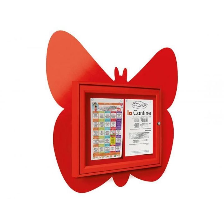 Vitrine papillon 2 A4 - rouge RAL 3020