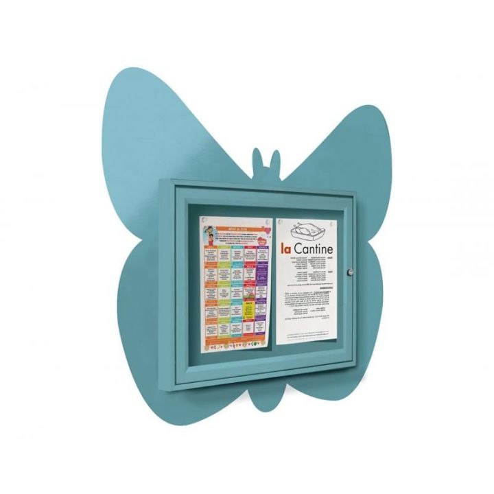 Vitrine papillon 2 A4 - bleu RAL 6034