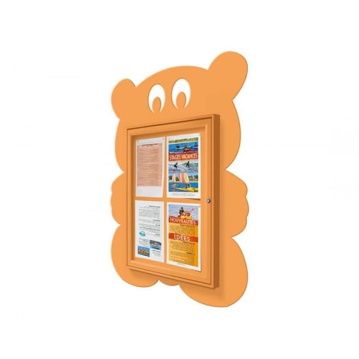 Vitrine ourson 4 A4 - orange RAL 1017